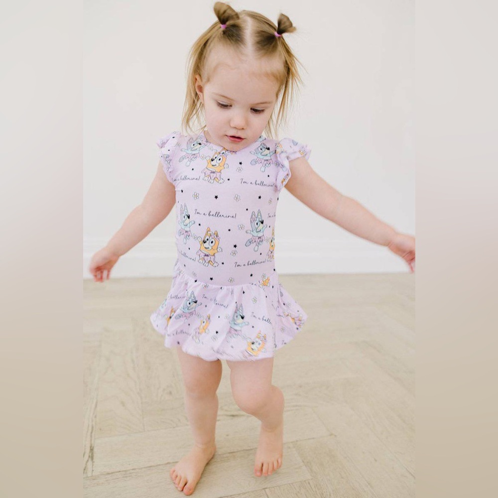 Bluey Ballerina Twirl Dress w/ Bodysuit (6-12 Months) by Scoots Bamboo Company